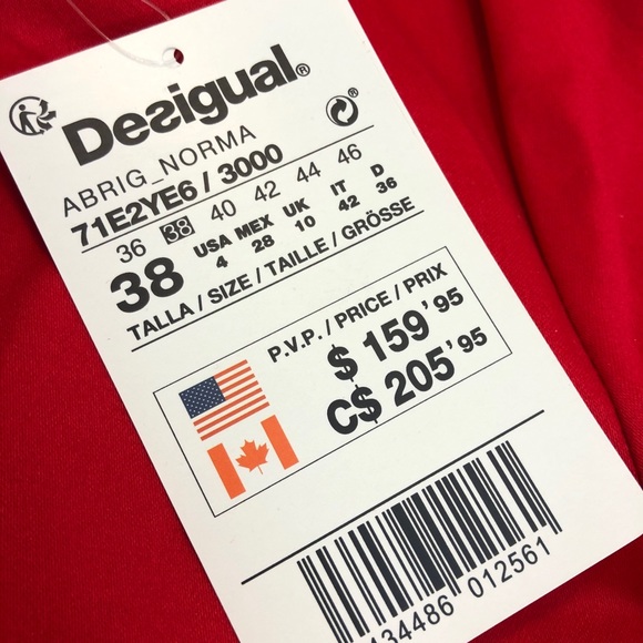 DESIGUAL FALL COAT/SIZE 38/BRAND NEW - Picture 8 of 14